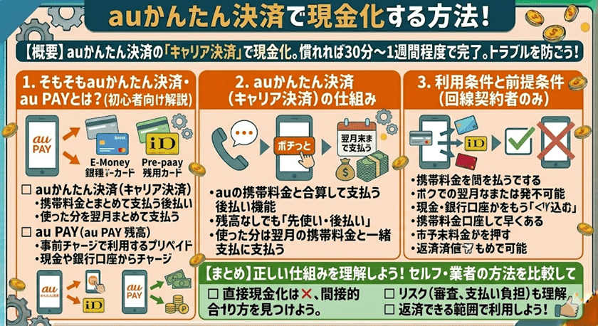 auかんたん決済で現金化する方法！初心者でも最短即日で現金を作る全手順