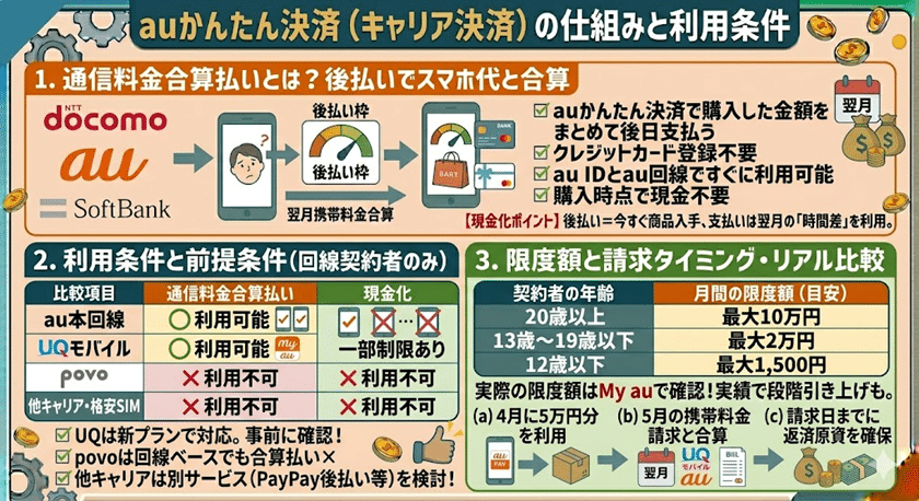 auかんたん決済（キャリア決済）の仕組みと利用条件