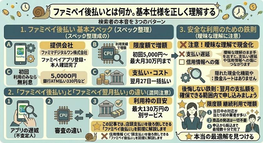 ファミペイ後払いとは何か。基本仕様を正しく理解する