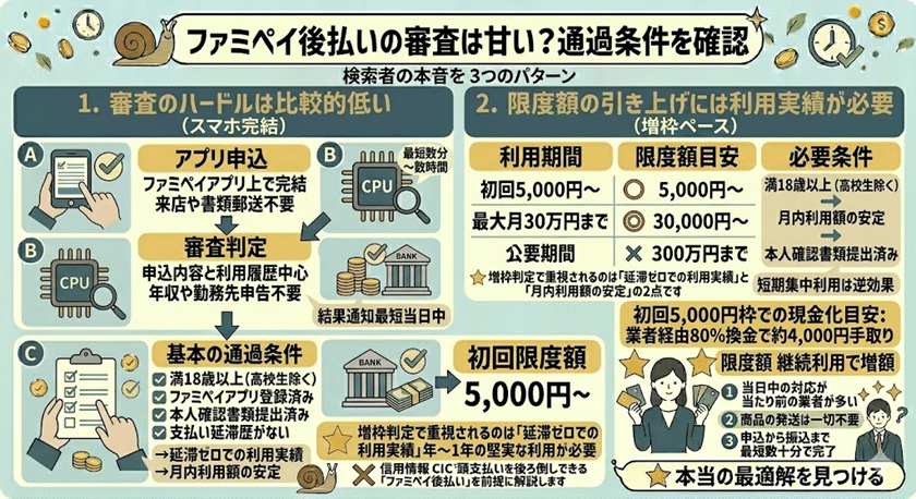ファミペイ後払いの審査は甘い？通過条件を確認