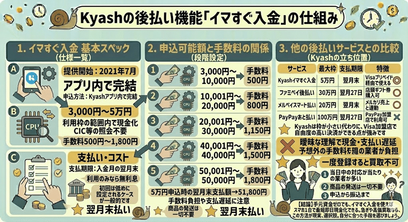 Kyashの後払い機能「イマすぐ入金」の仕組み