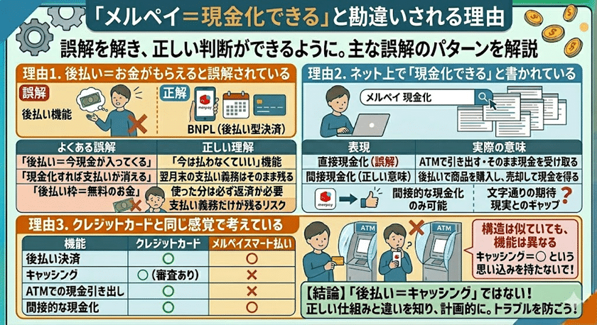 「メルペイ＝現金化できる」と勘違いされる理由