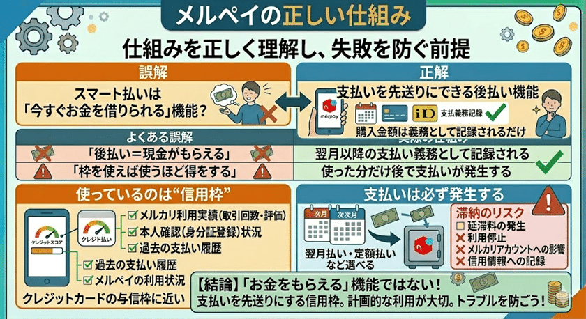 メルペイの正しい仕組み 現金が増えるわけではない