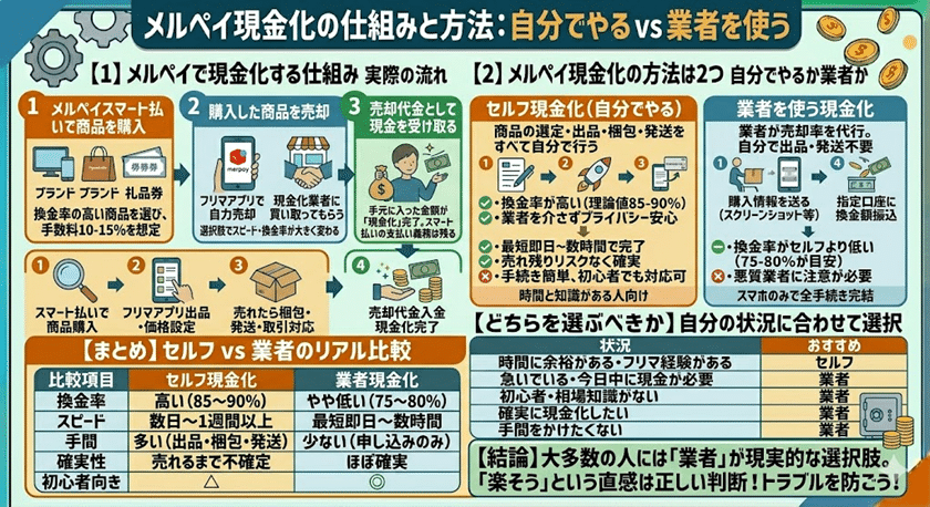 メルペイで現金化する仕組み 実際の流れ