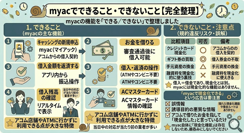 myacでできること・できないこと【完全整理】