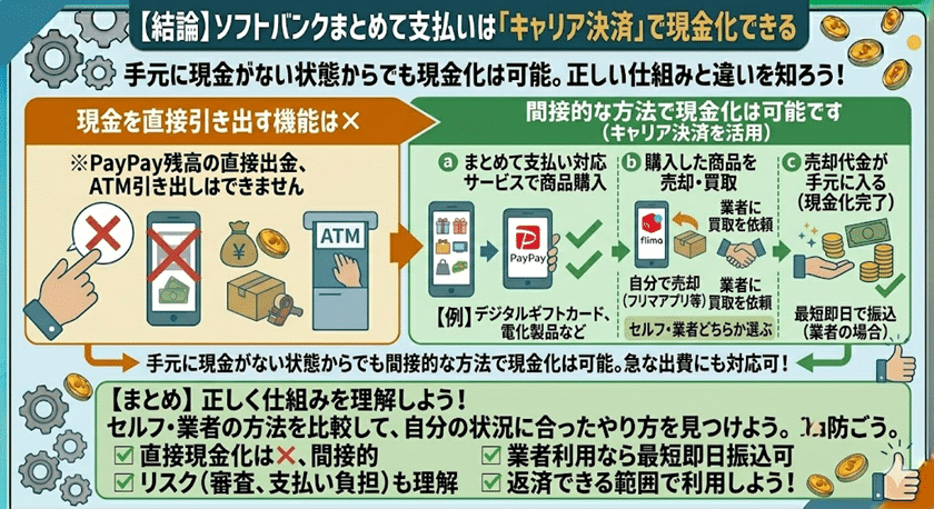 【結論】ソフトバンクまとめて支払いは「キャリア決済」で現金化できる