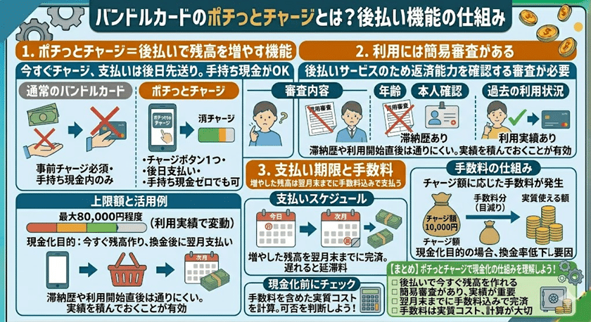 バンドルカードのポチっとチャージとは？後払い機能の仕組み