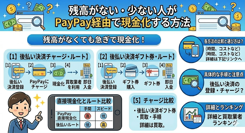 残高がない・少ない人がPayPay経由で現金化する方法