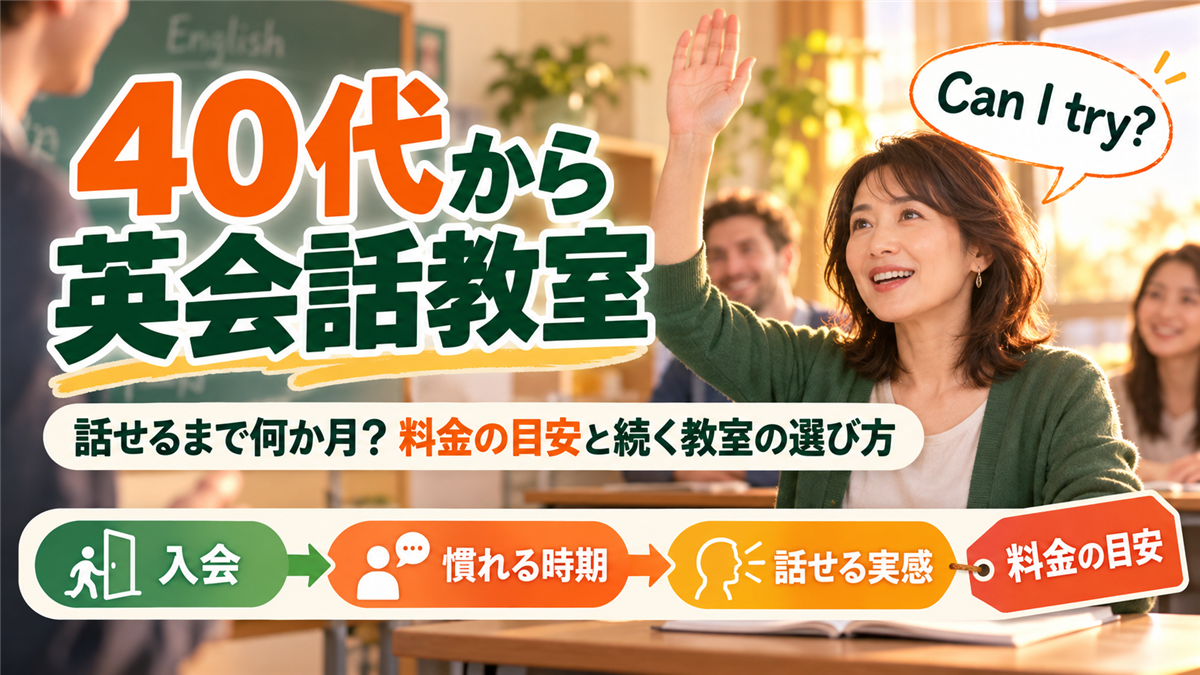 40代から英会話教室に通うと話せるまで何か月?料金の目安と続く教室の選び方