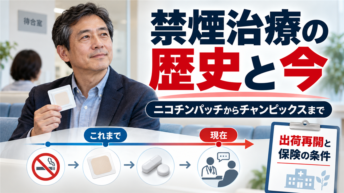 禁煙治療の歴史と今!ニコチンパッチからチャンピックスまで、出荷再開と保険の条件