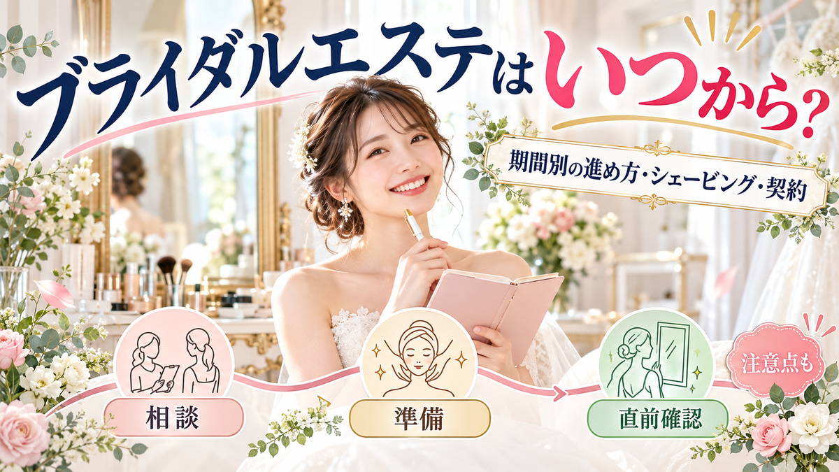 ブライダルエステはいつから?期間別の進め方とできること、シェービングと契約の注意点