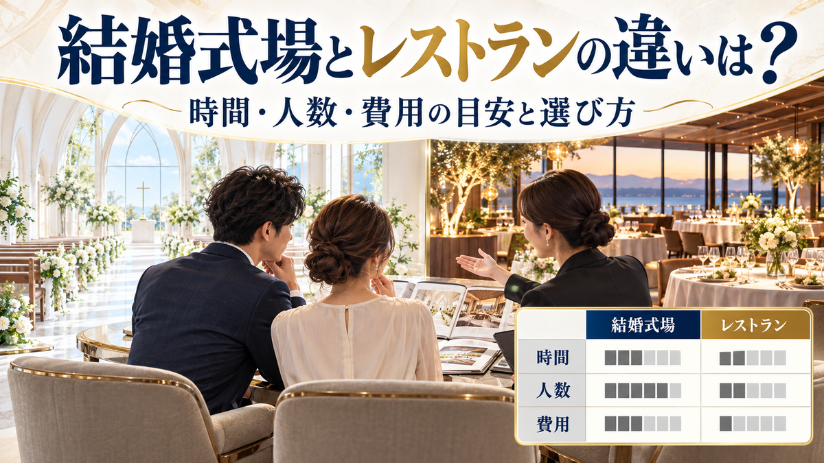 結婚式場とレストランウェディングの違い！時間・人数・費用の目安と選び方