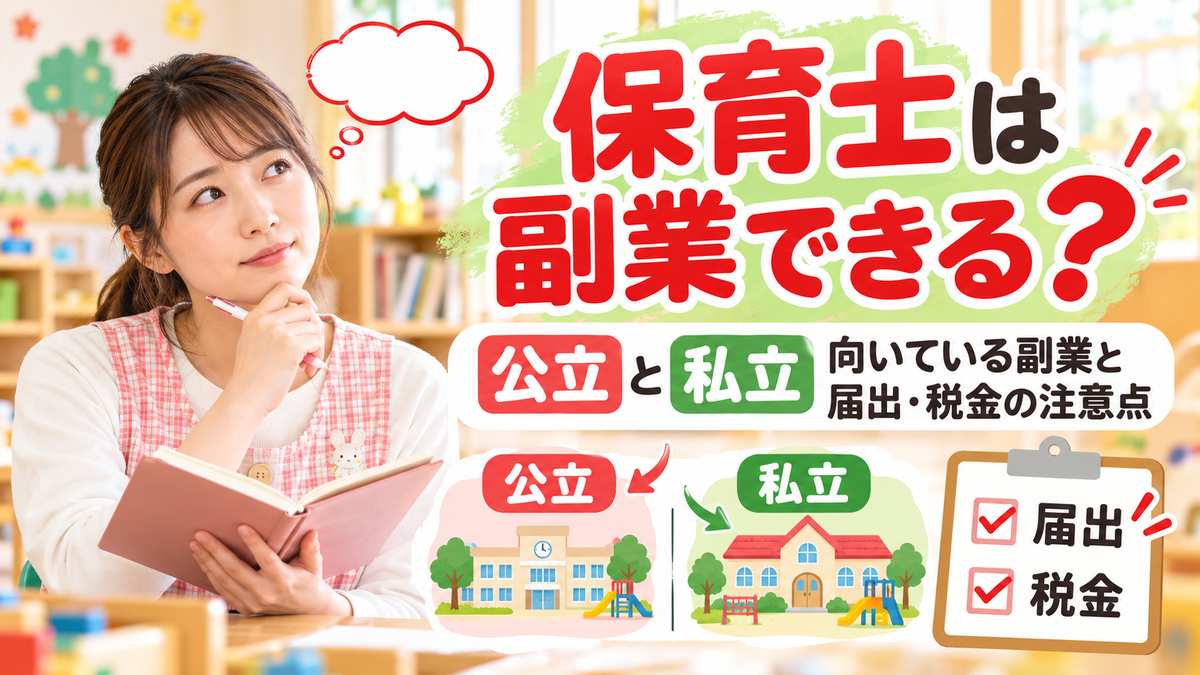 保育士は副業できる?公立と私立の違い、向いている副業と届出・税金の注意点