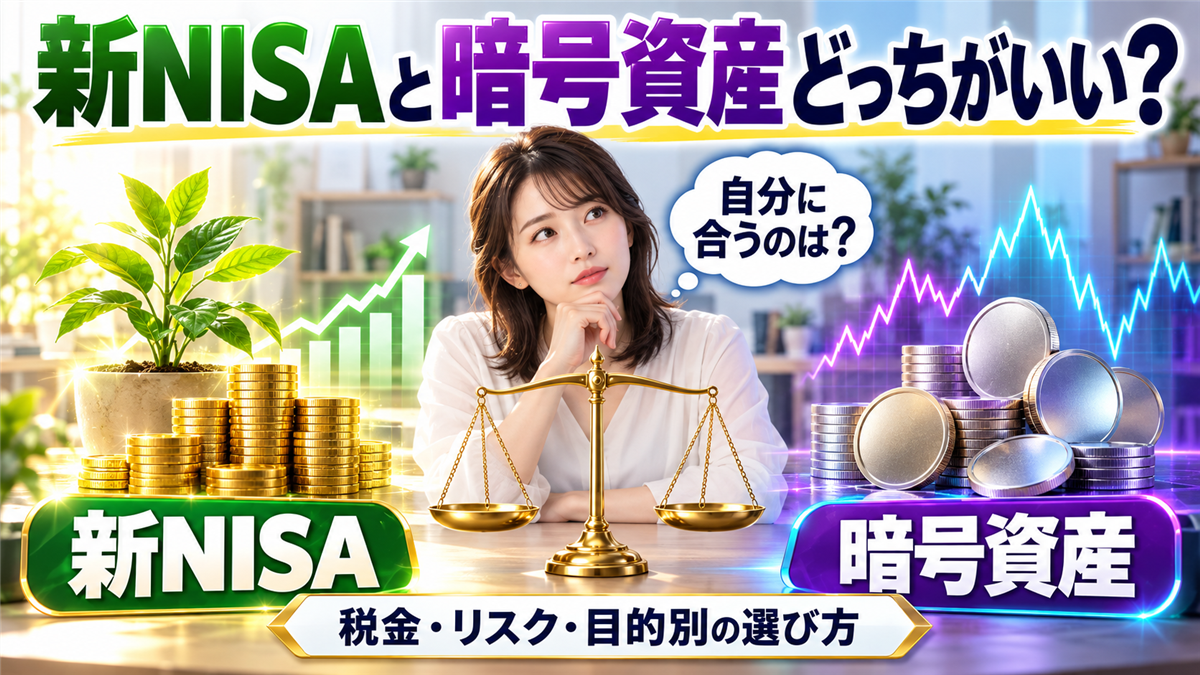 新NISAと暗号資産(仮想通貨)どっちがいい?税金とリスク、目的別の選び方
