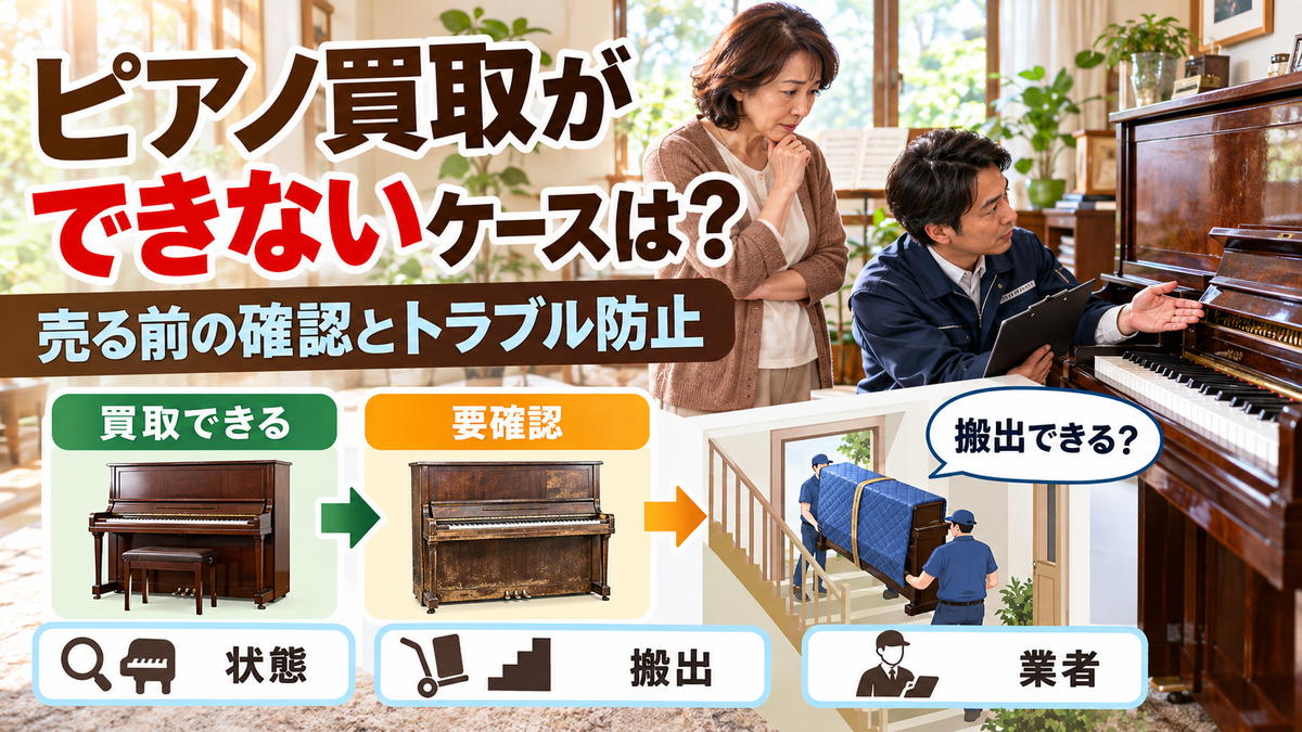 ピアノ買取ができないケースは?売る前に確かめたいことと業者とのトラブルを防ぐポイント