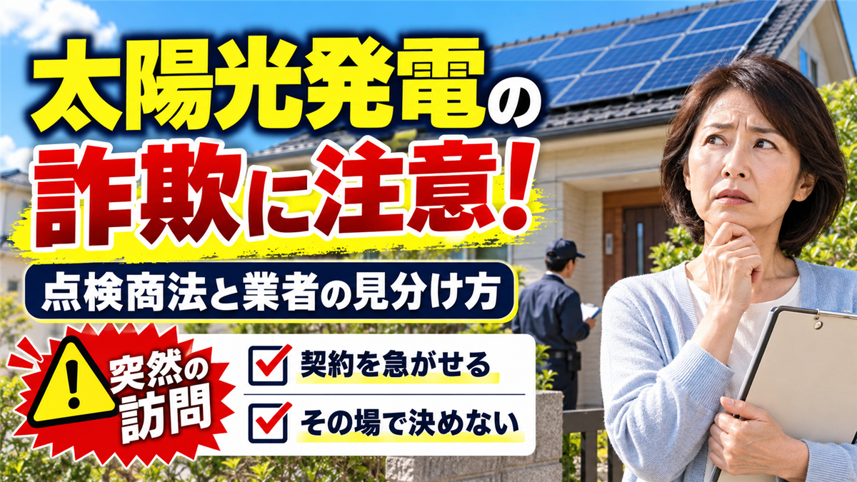 太陽光発電の詐欺に注意！国民生活センターが警告する点検商法と業者の見分け方