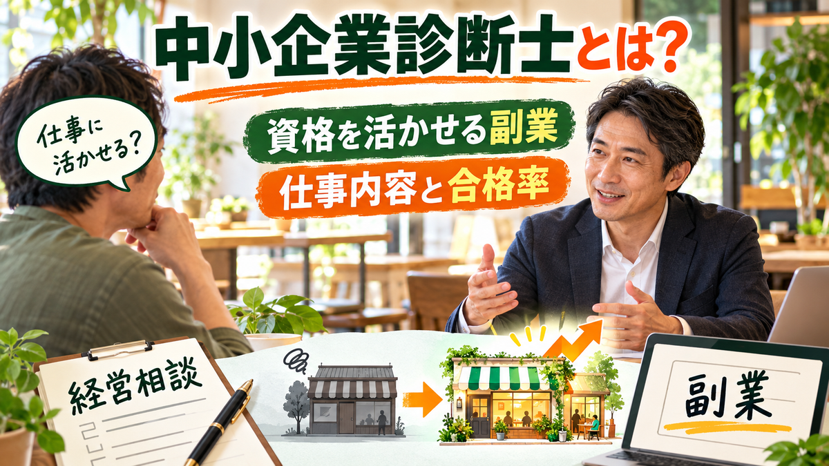 中小企業診断士とは?合格率と、資格を活かせる副業の仕事内容