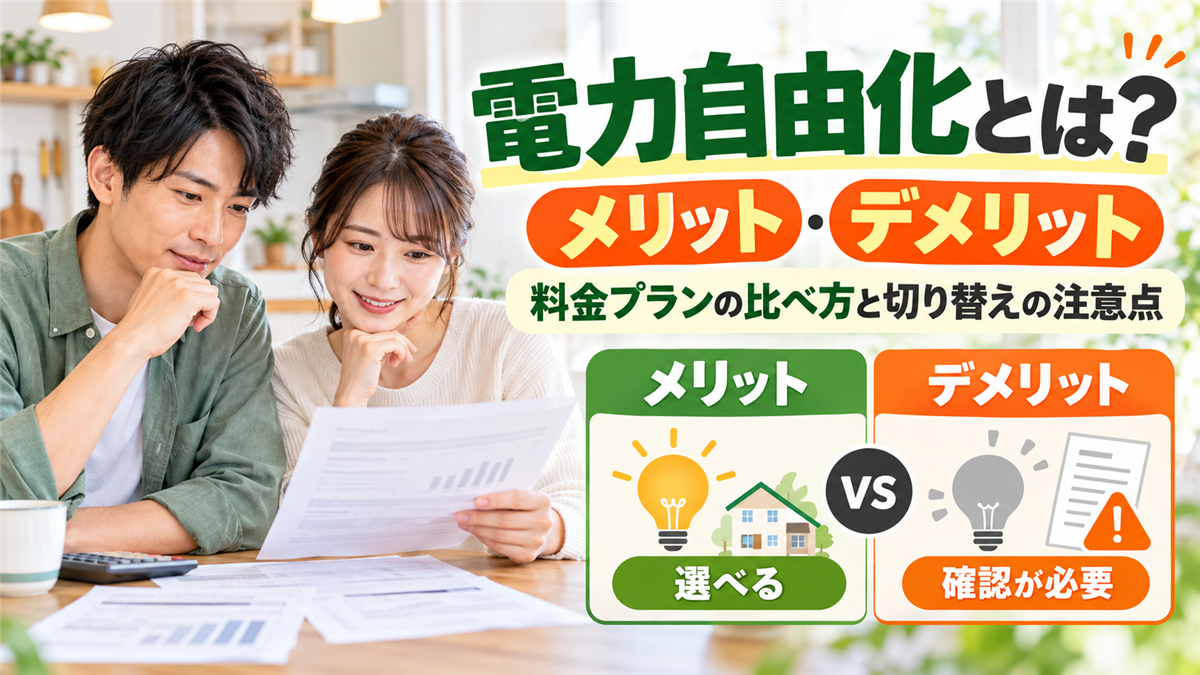 電力自由化とは?新電力のメリットとデメリット、料金プランの比べ方と切り替えの注意点