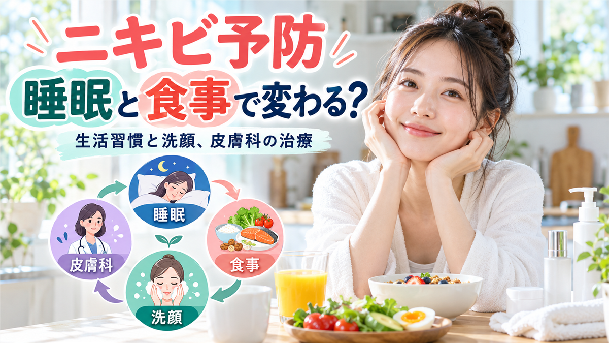 ニキビ予防は睡眠と食事で変わる？ガイドラインに沿った生活習慣と洗顔、皮膚科の治療