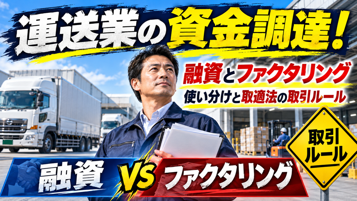 運送業の資金調達!融資とファクタリングの使い分けと取適法で変わった取引ルール
