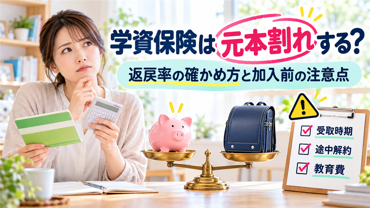 学資保険が元本割れするケース！返戻率の確かめ方と加入前の注意点、ほかの教育費の備え方