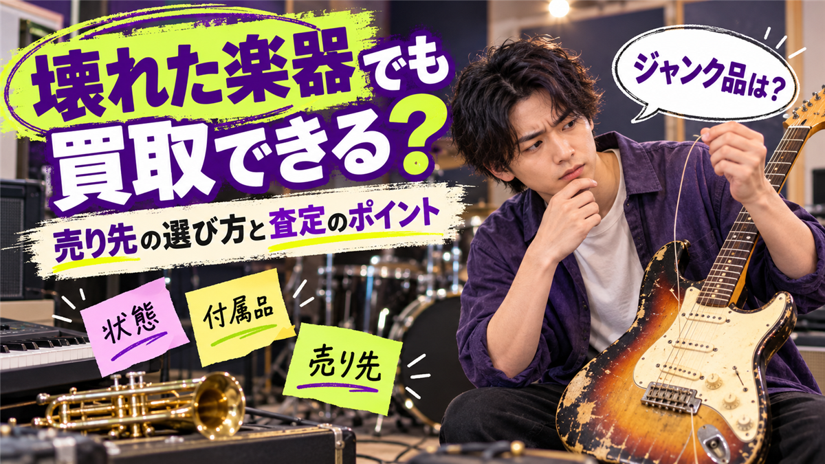 壊れた楽器・ジャンク品でも買取できる?売り先の選び方と査定のポイント、高く売るコツ