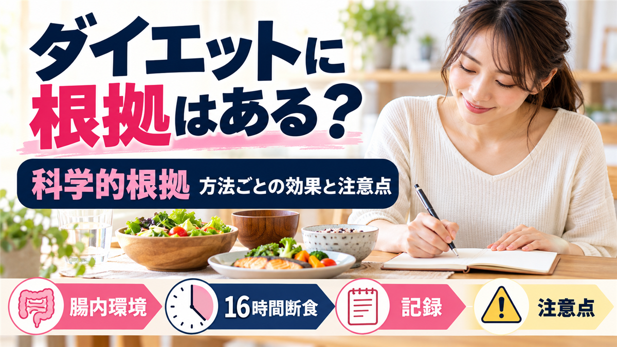 ダイエットの方法に科学的根拠はある？腸内環境・16時間断食・記録の効果と注意点