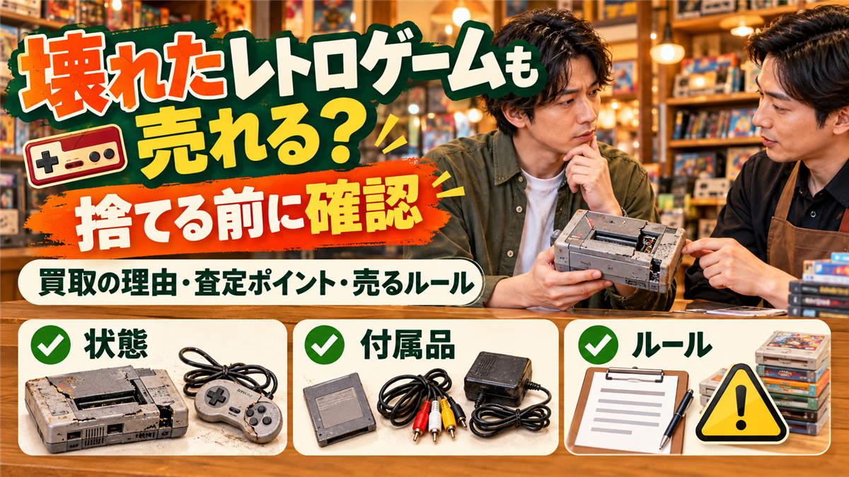 壊れたレトロゲームも捨てる前に確認！買取してもらえる理由と査定のポイント、売るときのルール