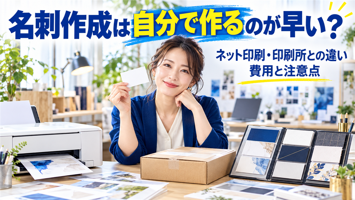 名刺作成は自分で作るのが早い?ネット印刷・印刷所との違いと費用、注意点