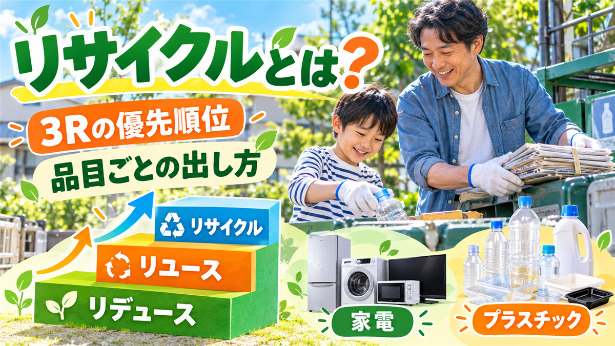 リサイクルとは?3Rの優先順位と家電・プラスチックなど品目ごとの出し方