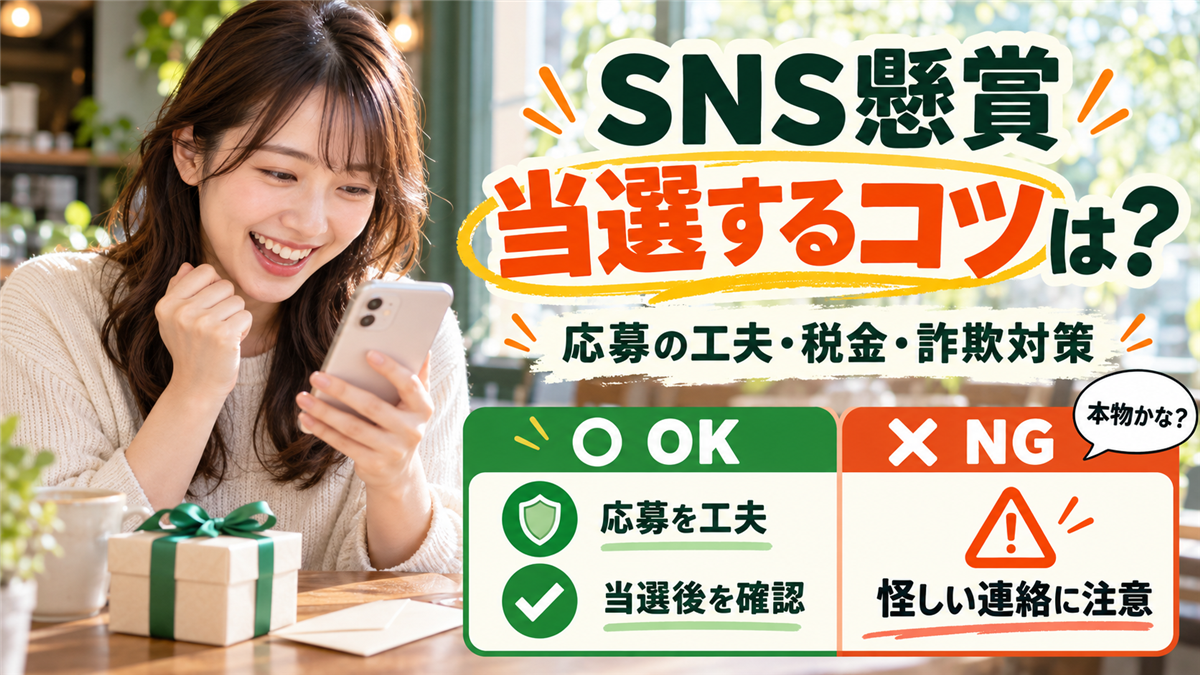 SNS懸賞で当選するコツ!応募の工夫と景品のルール、当選時の税金と詐欺対策