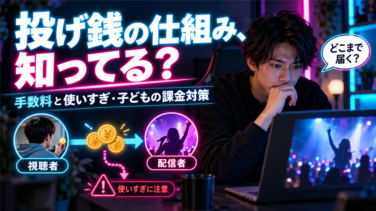 投げ銭アプリの仕組みと手数料！推しに届くお金の流れと使いすぎ・子どもの課金対策
