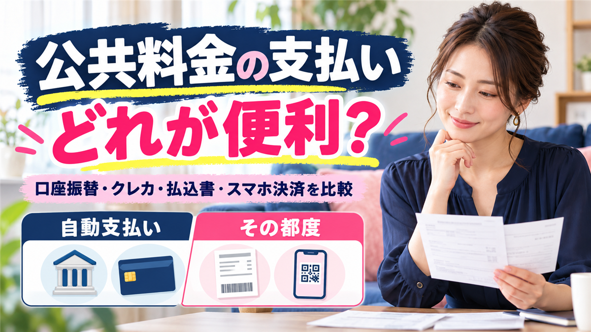公共料金の支払い方法を比較！口座振替・クレカ・払込書・スマホ決済の違い
