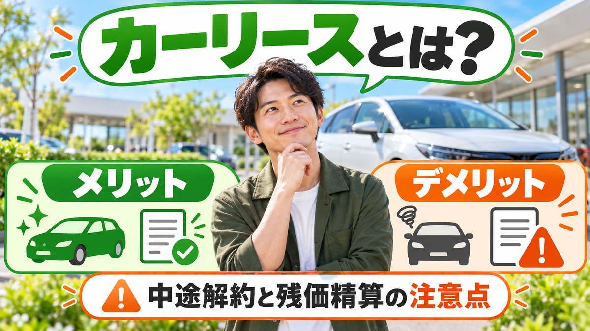 カーリースとは?仕組み・メリットとデメリット・中途解約や残価精算の注意点