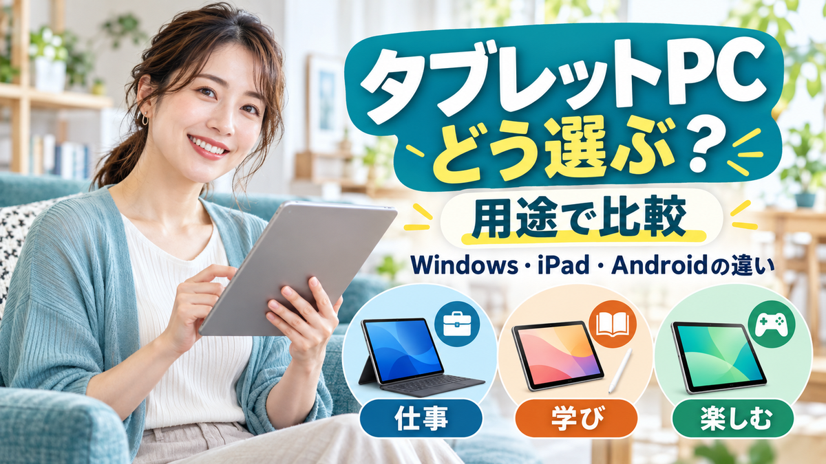 タブレットPCの選び方!Windows・iPad・Androidの違いと用途別の考え方