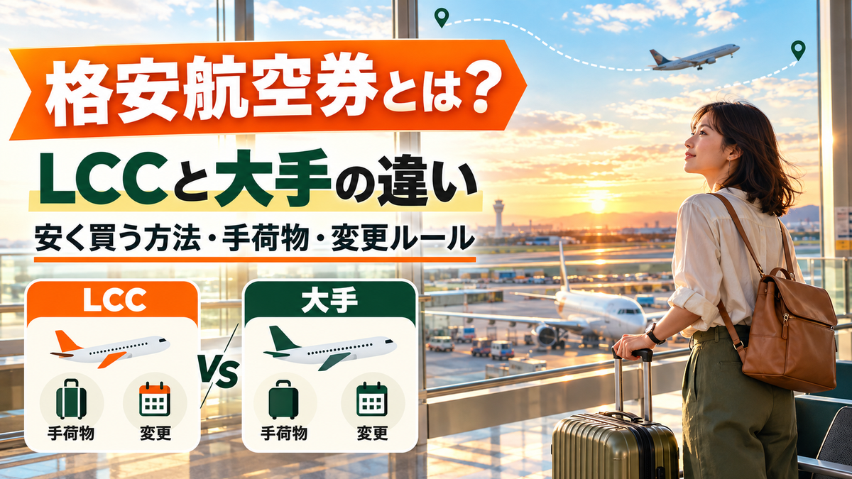 格安航空券とは?LCCと大手の違いと安く買う方法、手荷物・変更ルールまで解説