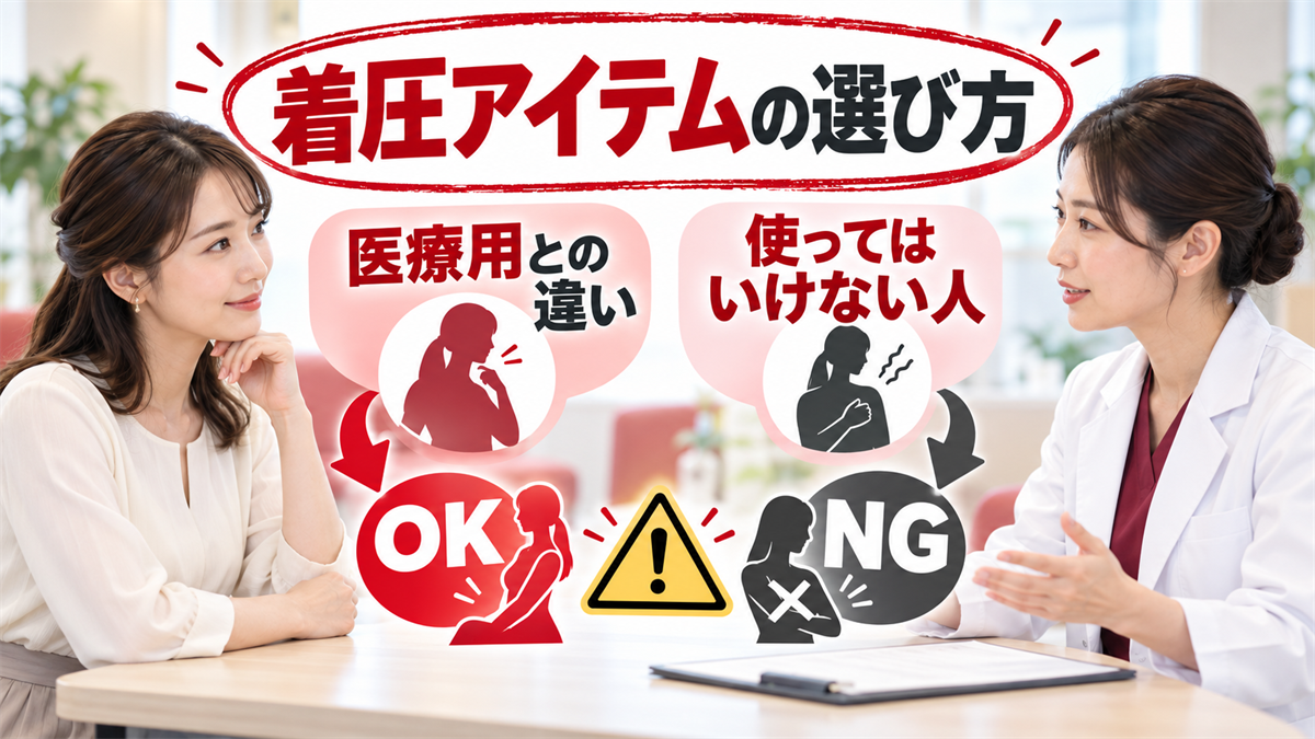 着圧アイテムの選び方！種類と医療用との違い、使ってはいけない人