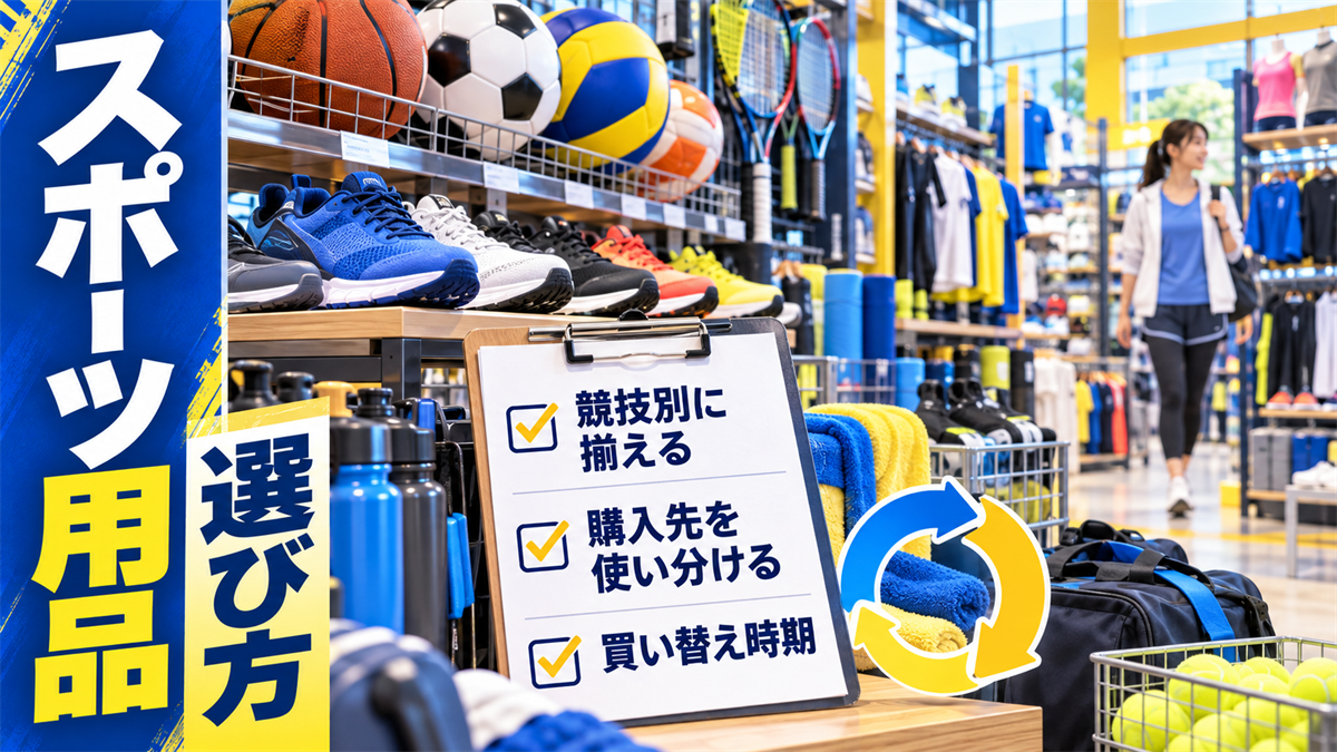 スポーツ用品の選び方！競技別の揃え方と購入先の使い分け、買い替え時期の目安