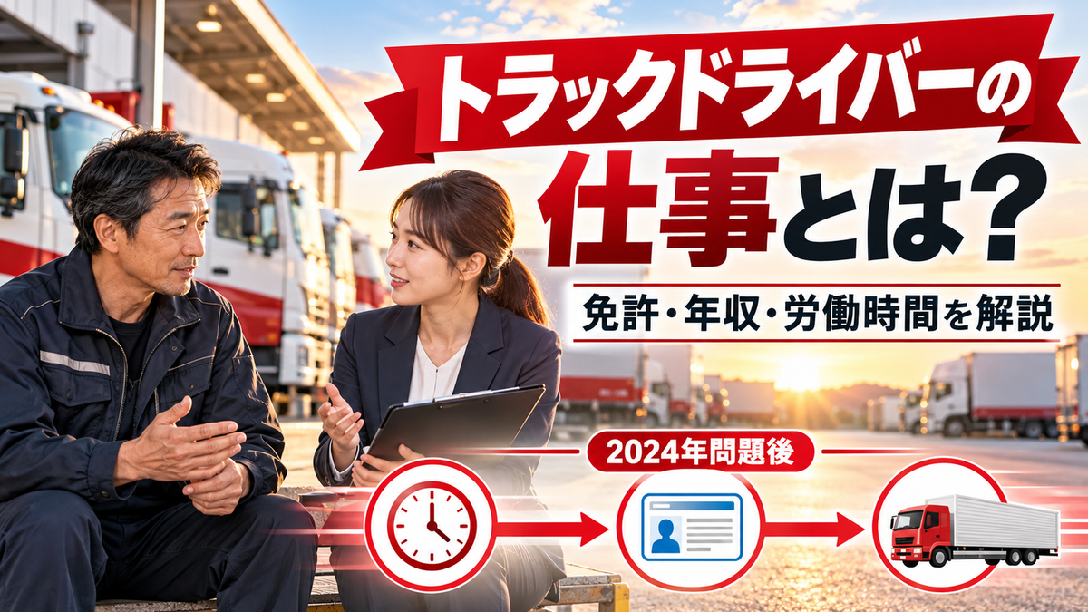 トラックドライバーの仕事内容・必要な免許・年収と2024年問題後の労働時間