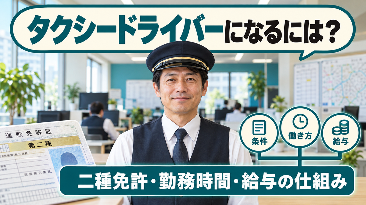 タクシードライバーになるには？二種免許の条件・勤務時間・給与の仕組み