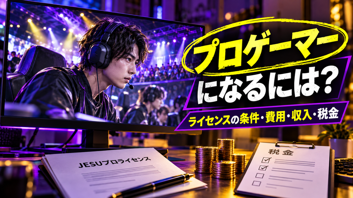 プロゲーマーになるには?JESUプロライセンスの条件・費用と収入・税金の注意点