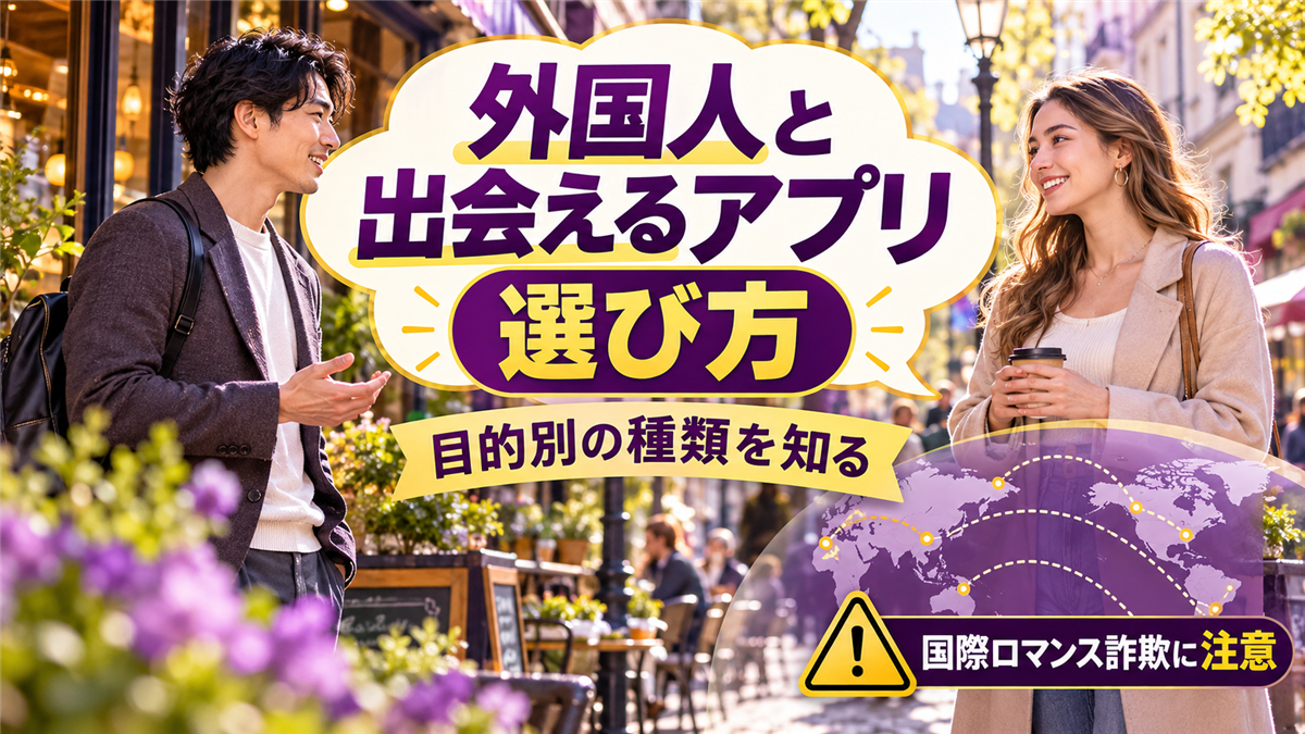 外国人と出会えるマッチングアプリの選び方!目的別の種類と国際ロマンス詐欺の見分け方