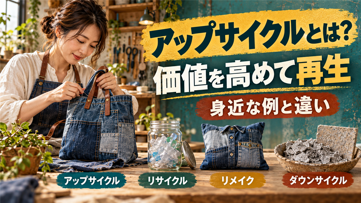 アップサイクルとは?リサイクル・リメイク・ダウンサイクルとの違いと身近な例