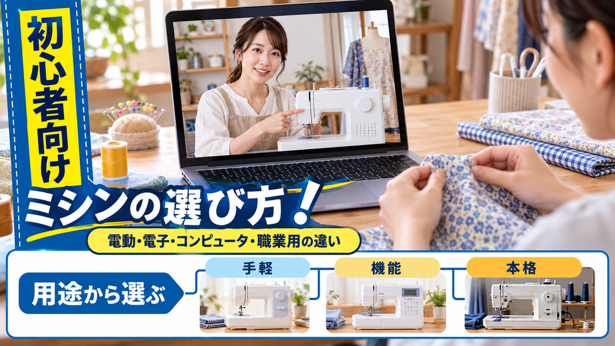 ミシンの種類と選び方!電動・電子・コンピュータ・職業用の違いと初心者向けの基準