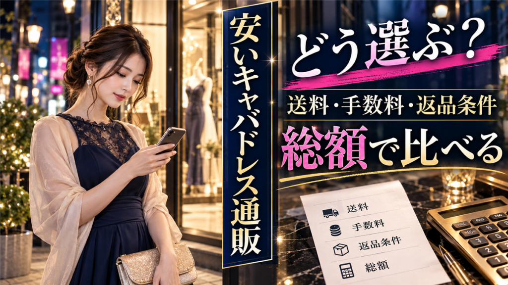 キャバドレスが安い通販の選び方！送料・手数料・返品条件まで総額で比べる