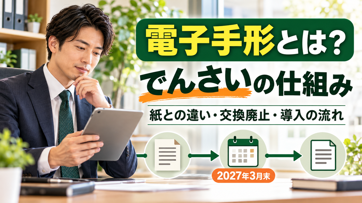 電子手形とは？でんさいの仕組みと紙の手形との違い、2027年3月末の交換廃止と導入の流れ