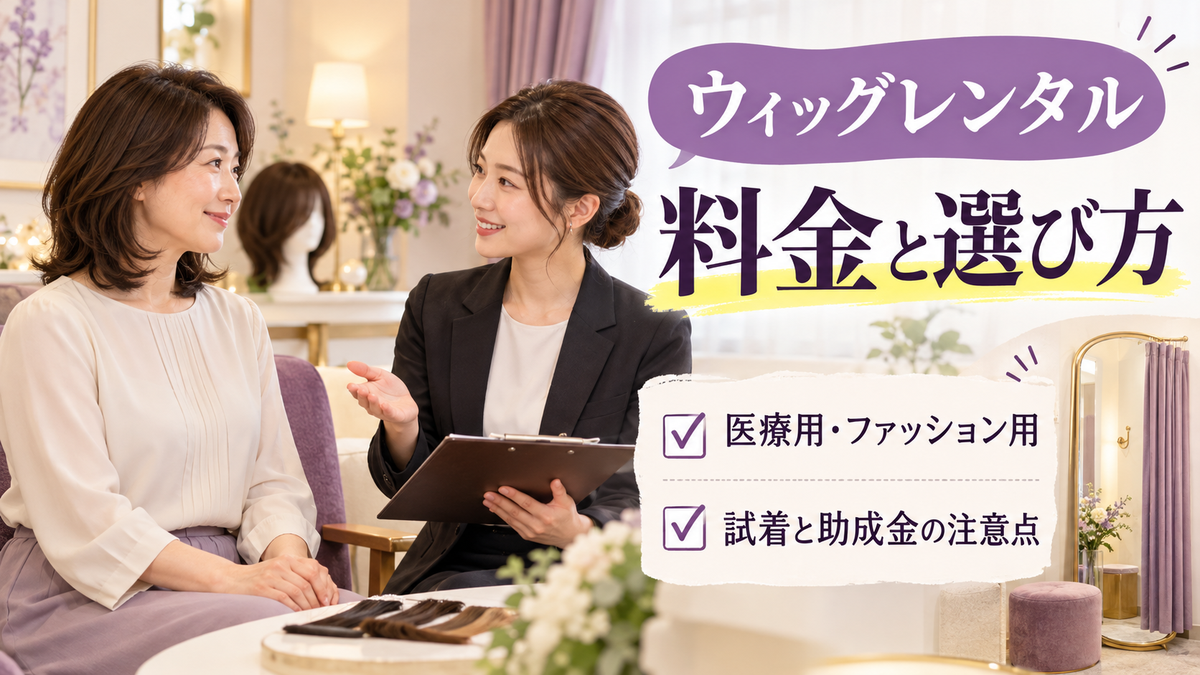 ウィッグレンタルの料金と選び方！医療用とファッション用の違い・試着・助成金の注意点