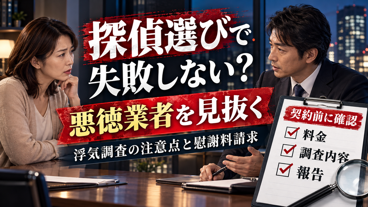 探偵浮気調査の費用相場と失敗しない選び方確実な証拠を掴むためには