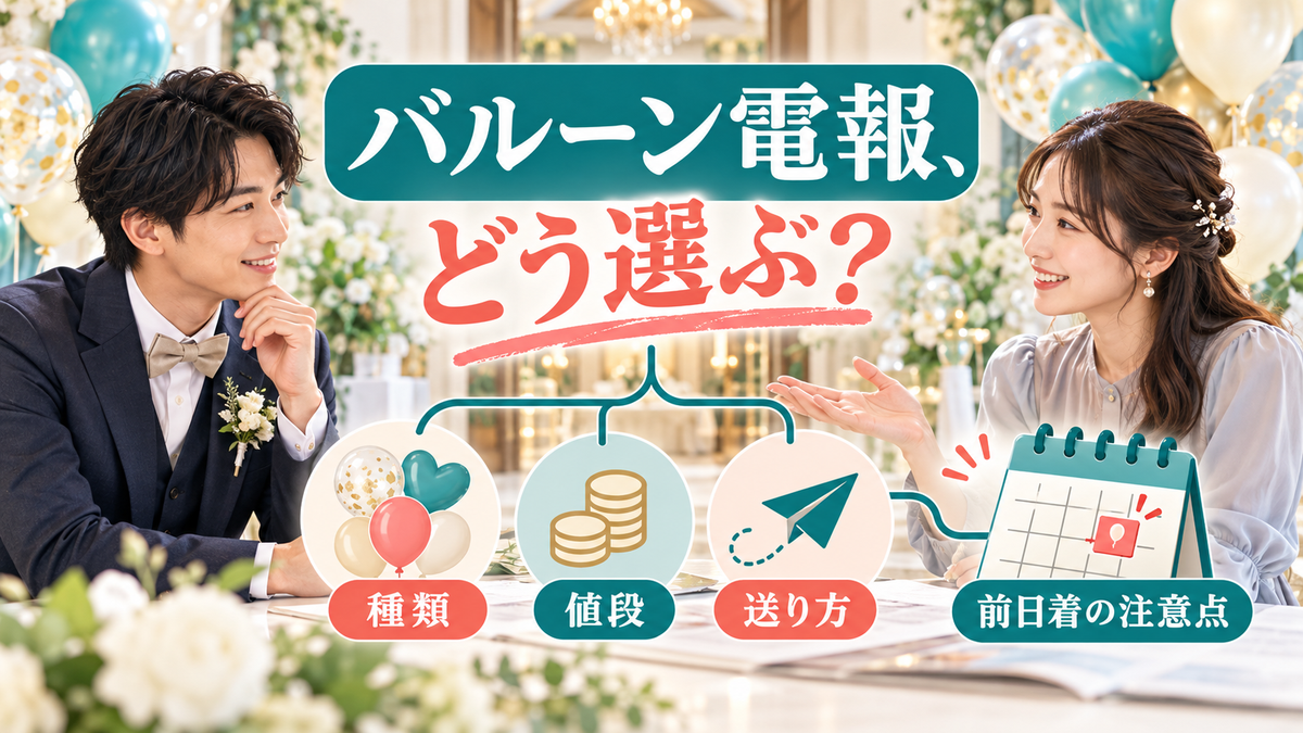 バルーン電報の選び方と式場への送り方！種類・値段の見方・前日着の注意点