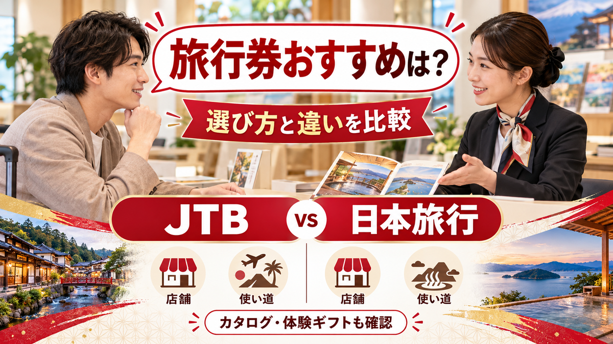 旅行券おすすめの選び方!JTBと日本旅行の違いとカタログギフト・体験ギフトの比較